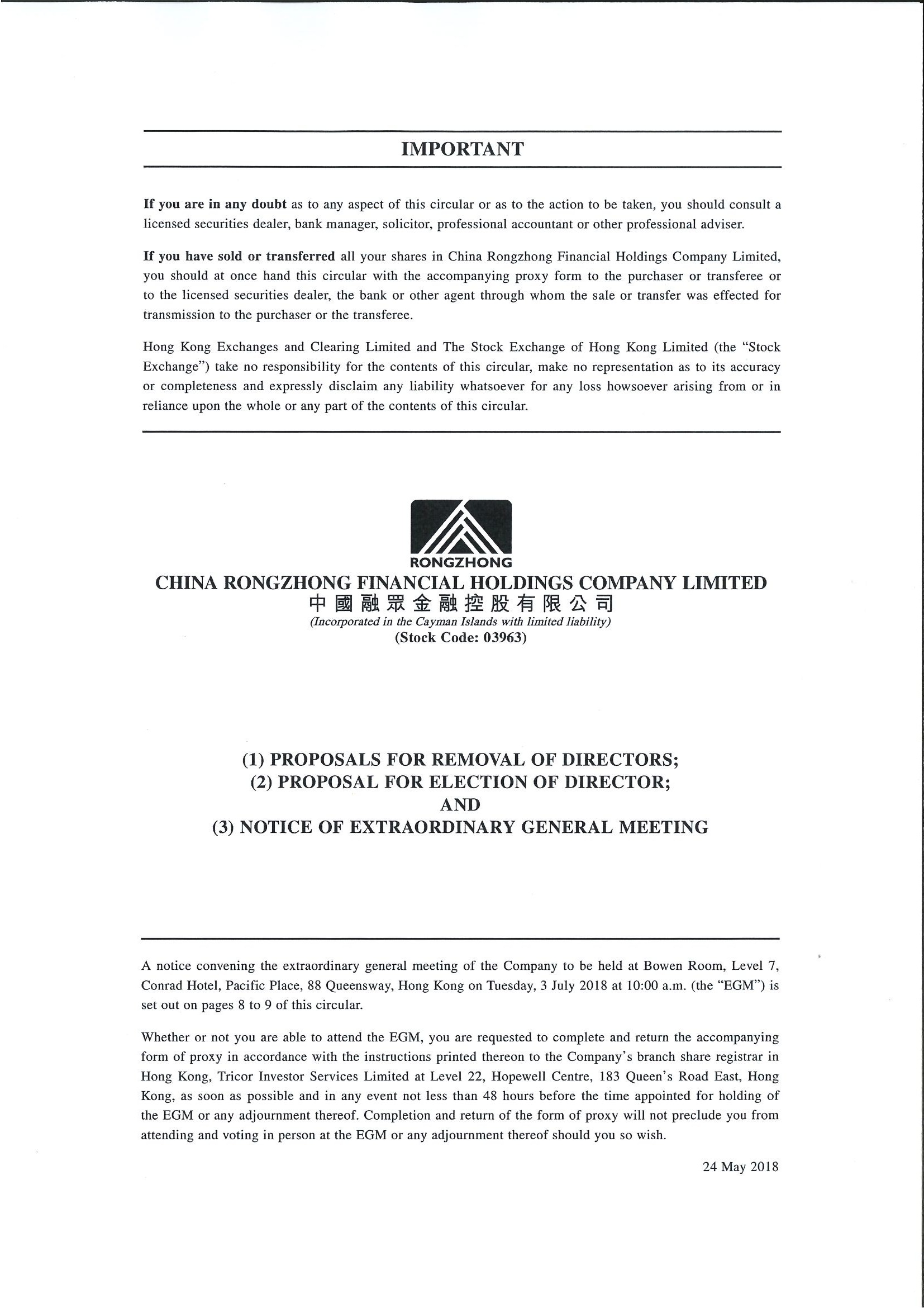 Circulars - [Nomination of Director by Shareholder / Re-election or Appointment of Director subject to Shareholders' Approval]
